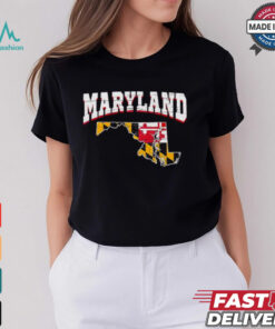 Us Citizen Proud America State Flag Land Map Maryland shirt