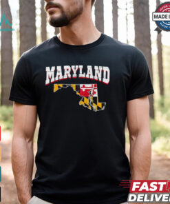 Us Citizen Proud America State Flag Land Map Maryland shirt