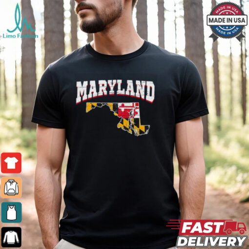 Us Citizen Proud America State Flag Land Map Maryland shirt