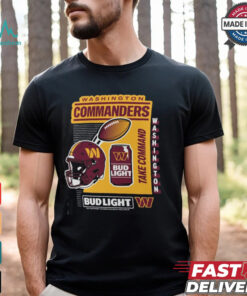 Washington Commanders Black Bud Light Logo T Shirt