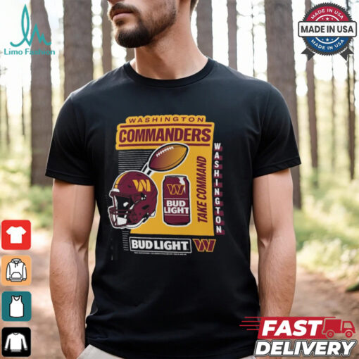 Washington Commanders Black Bud Light Logo T Shirt