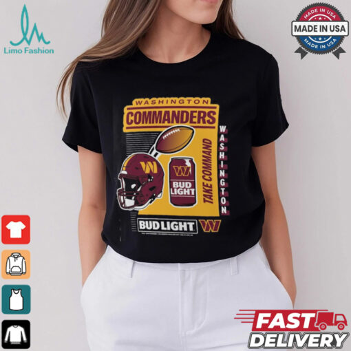 Washington Commanders Black Bud Light Logo T Shirt
