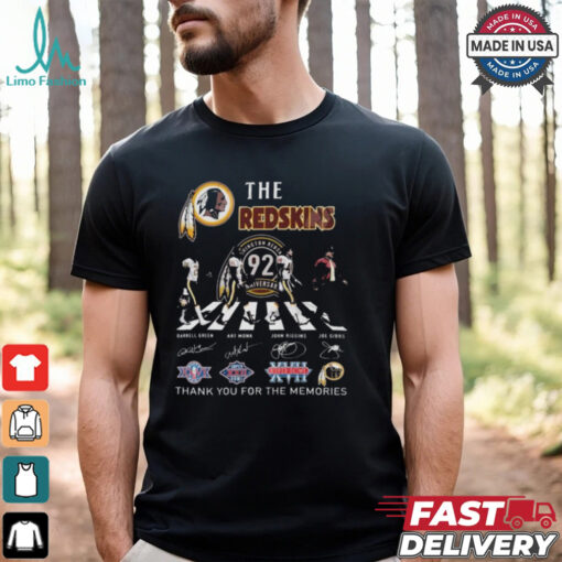 Washington Redskins 92th Anniversary Thank You For The Memories Signatures Shirt