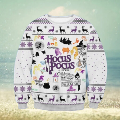 White Make Me Sick Hocus Pocus Ugly Christmas Sweater