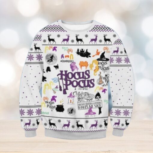 White Make Me Sick Hocus Pocus Ugly Christmas Sweater