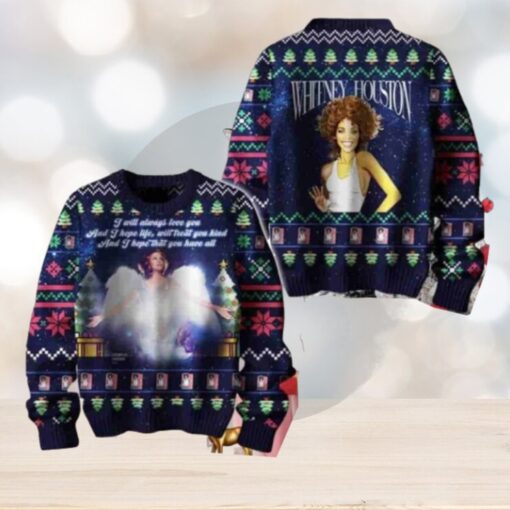 Whitney Houston I Will Always Love You Christmas Sweater Chirstmas Gifts 2024 Xmas For Family And Friends Ugly Sweater