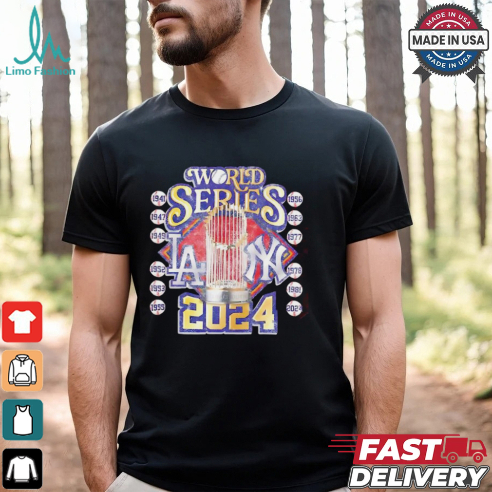 World Series Yankees vs Dodgers 2024 trophy vintage shirt World Series Yankees vs Dodgers 2024 trophy vintage shirt