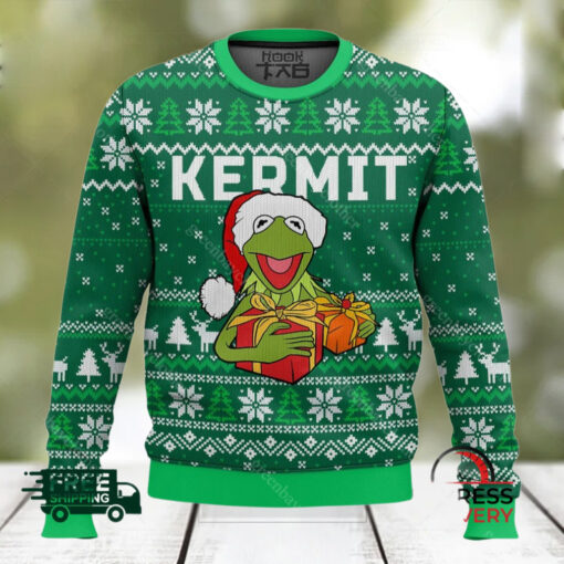 kermit the muppet show ugly christmas sweater