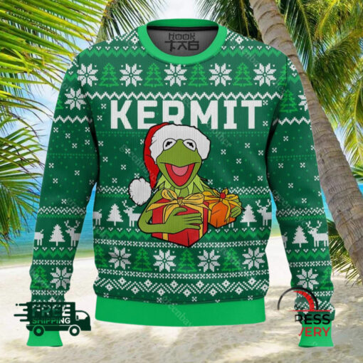 kermit the muppet show ugly christmas sweater