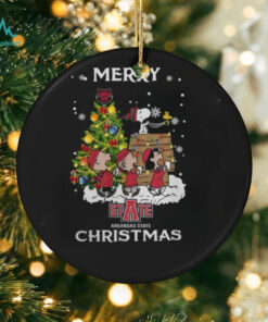 2024 Arkansas State Red Wolves Snoopy And Friends Merry Christmas Shirt