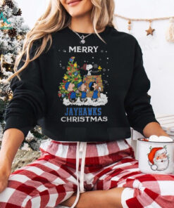 2024 Kansas Jayhawks Snoopy And Friends Merry Christmas Shirt