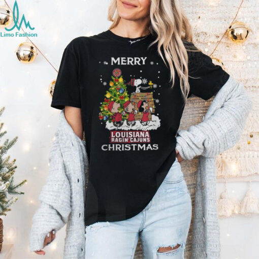 2024 Louisiana Ragin_ Cajuns Snoopy And Friends Merry Christmas Shirt