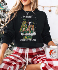 2024 North Dakota State Bison Snoopy And Friends Merry Christmas Shirt