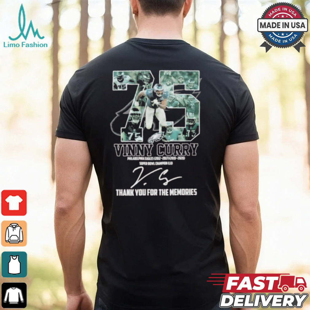 75 Vinny Curry Philadelphia Eagles Thank You For The Memories Signature Shirt 75 Vinny Curry Philadelphia Eagles Thank You For The Memories Signature Shirt