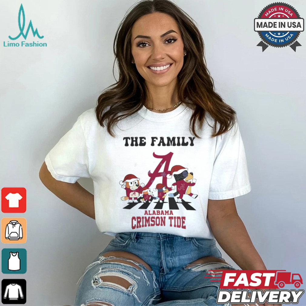 Alabama Crimson Tide X Family Bluey Merry Christmas 2024 Shirt Alabama Crimson Tide X Family Bluey Merry Christmas 2024 Shirt