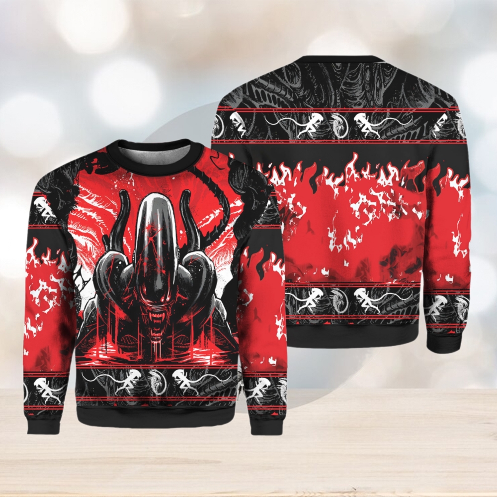Alien Xenomorph Ugly Christmas Sweater Alien Xenomorph Ugly Christmas Sweater