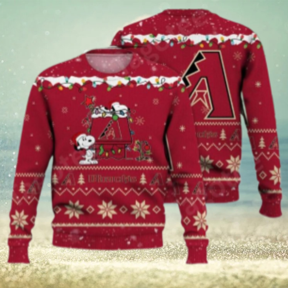 Arizona Diamondbacks Snoopy Christmas Lights Ugly Sweater Arizona Diamondbacks Snoopy Christmas Lights Ugly Sweater