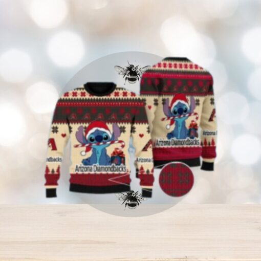 Arizona Diamondbacks Stitch Candy Cane Ugly Christmas Sweater