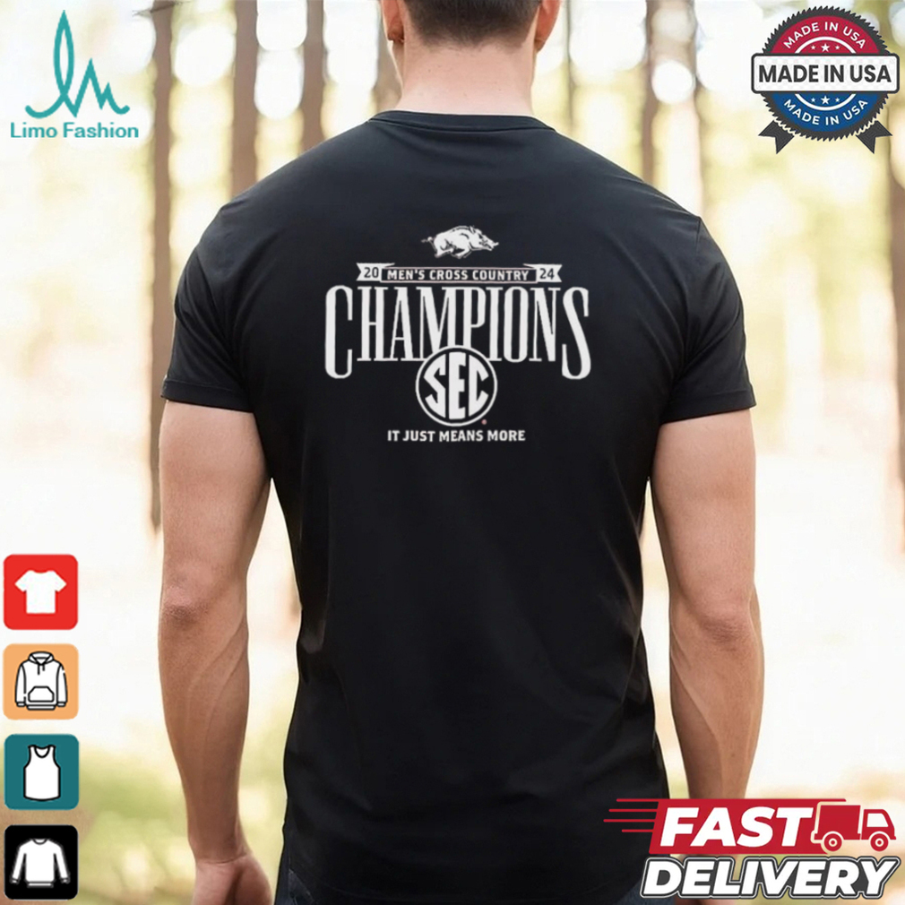 Arkansas Razorbacks 2024 SEC Men’s Cross Country Champions It Just Means More T Shirts Arkansas Razorbacks 2024 SEC Men’s Cross Country Champions It Just Means More T Shirts