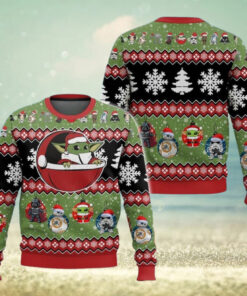 Baby Yoda Christmas Ugly Sweater, Star Wars Characters Holiday Sweater