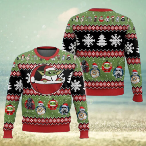 Baby Yoda Christmas Ugly Sweater, Star Wars Characters Holiday Sweater