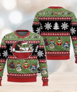 Baby Yoda Christmas Ugly Sweater, Star Wars Characters Holiday Sweater