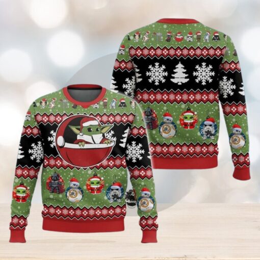 Baby Yoda Christmas Ugly Sweater, Star Wars Characters Holiday Sweater