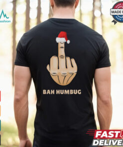 Bah Humbug Finger Flip Funny Christmas Rude Mens T Shirt