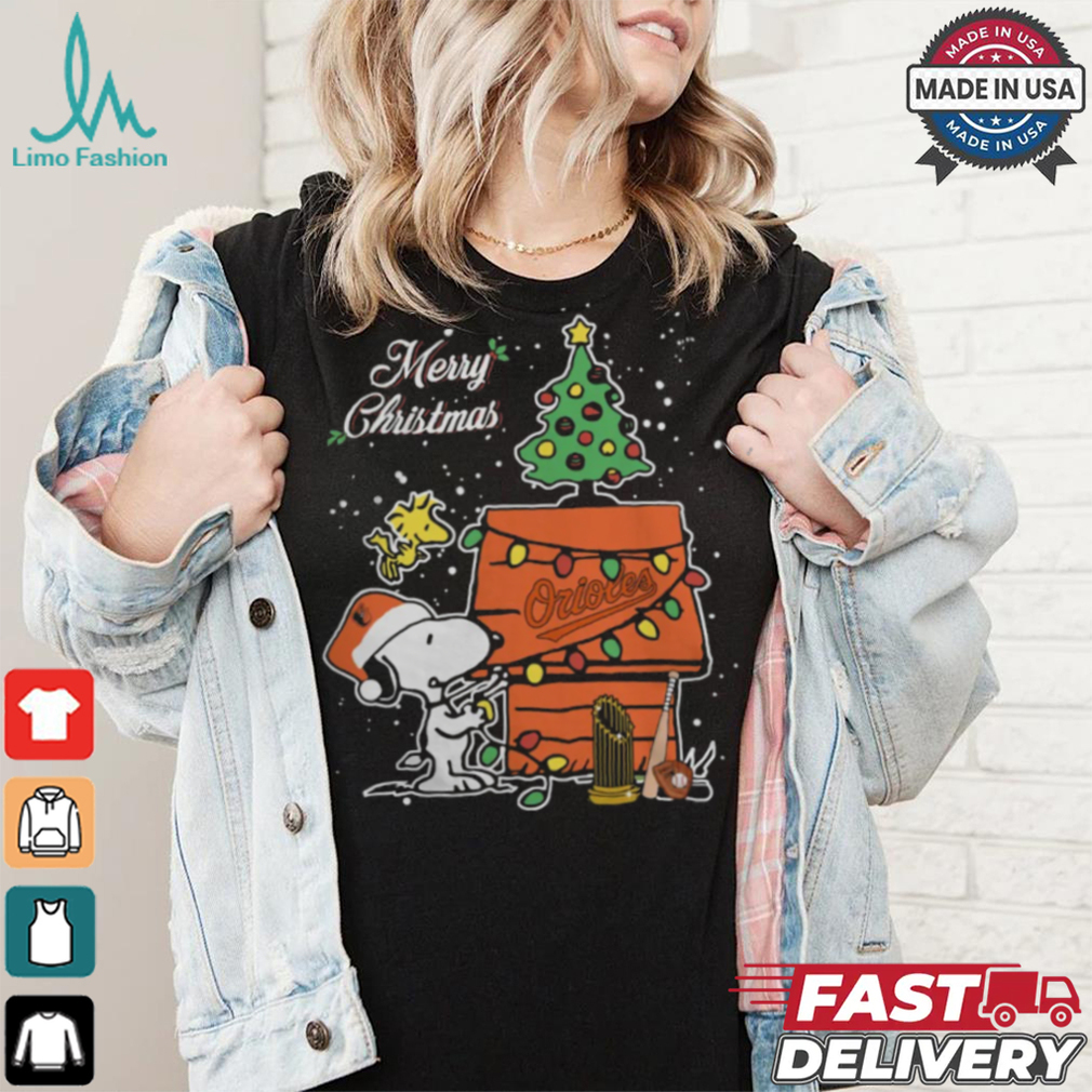 Baltimore Orioles Merry Christmas With Snoopy Baby T Shirt Baltimore Orioles Merry Christmas With Snoopy Baby T Shirt