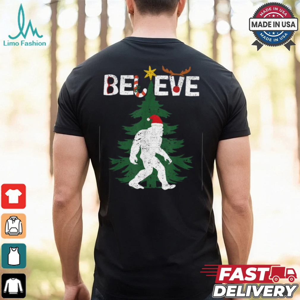 Believe Bigfoot Sasquatch Yeti Santa Hat Christmas T Shirt Recovered Believe Bigfoot Sasquatch Yeti Santa Hat Christmas T Shirt Recovered