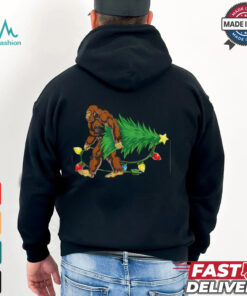 Bigfoot Christmas Tree Lights Xmas Boys Men Sasquatch Lovers T Shirt Recovered