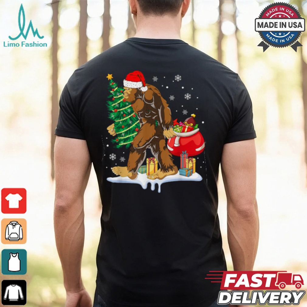 Bigfoot Christmas Tree Lights Xmas Sasquatch Lovers T Shirt Recovered Bigfoot Christmas Tree Lights Xmas Sasquatch Lovers T Shirt Recovered
