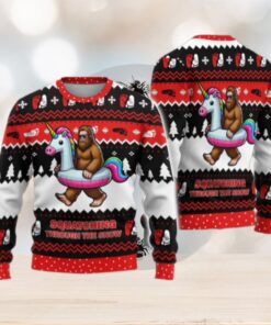 Bigfoot Christmas Ugly Sweater, Bigfoot Riding Unicorn Sweatshirt