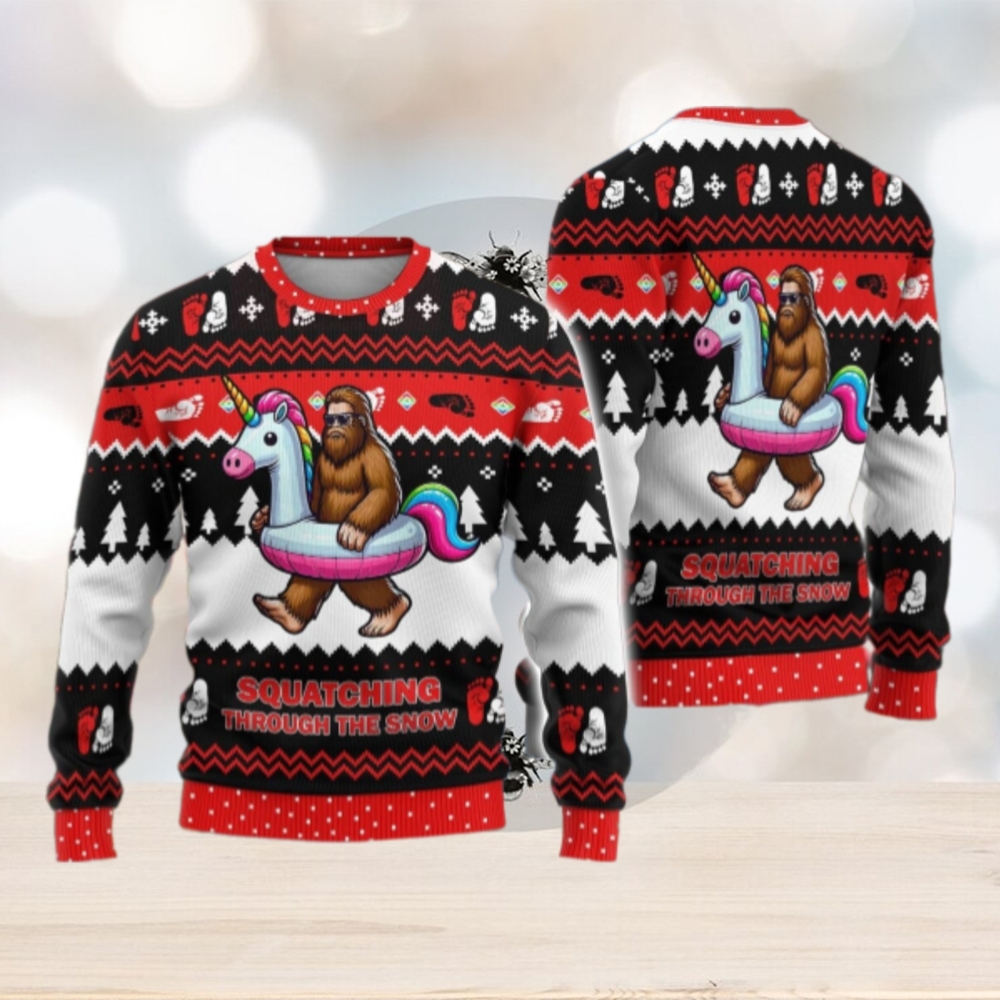 Bigfoot Christmas Ugly Sweater, Bigfoot Riding Unicorn Sweatshirt Bigfoot Christmas Ugly Sweater, Bigfoot Riding Unicorn Sweatshirt