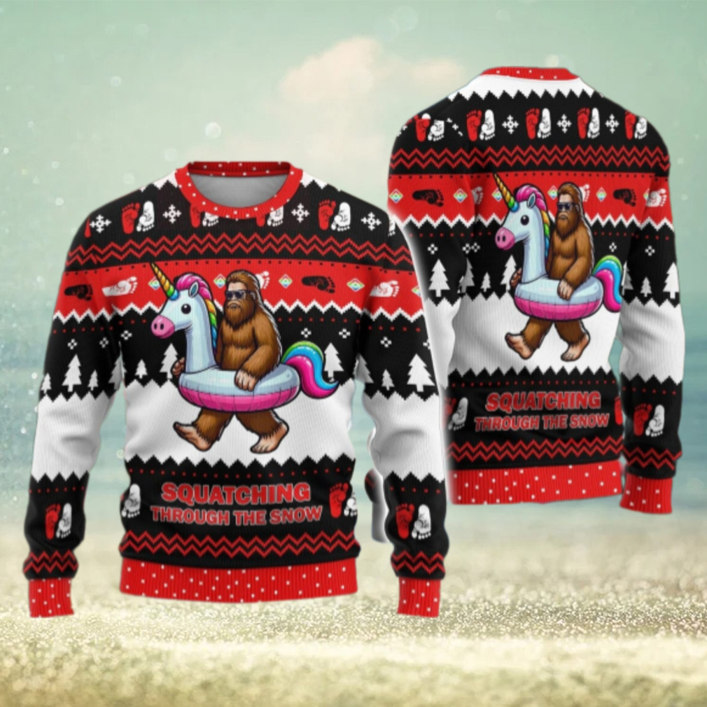 Bigfoot Christmas Ugly Sweater, Bigfoot Riding Unicorn Sweatshirt Bigfoot Christmas Ugly Sweater, Bigfoot Riding Unicorn Sweatshirt