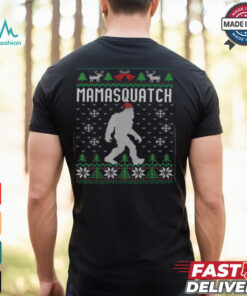 Bigfoot Santa Ugly Christmas Pajamas Mom T shirt Recovered