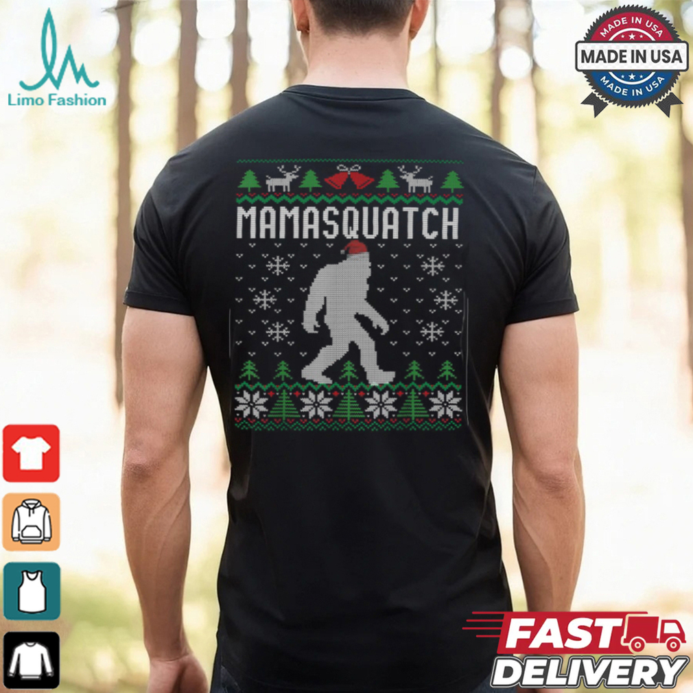Bigfoot Santa Ugly Christmas Pajamas Mom T shirt Recovered Bigfoot Santa Ugly Christmas Pajamas Mom T shirt Recovered