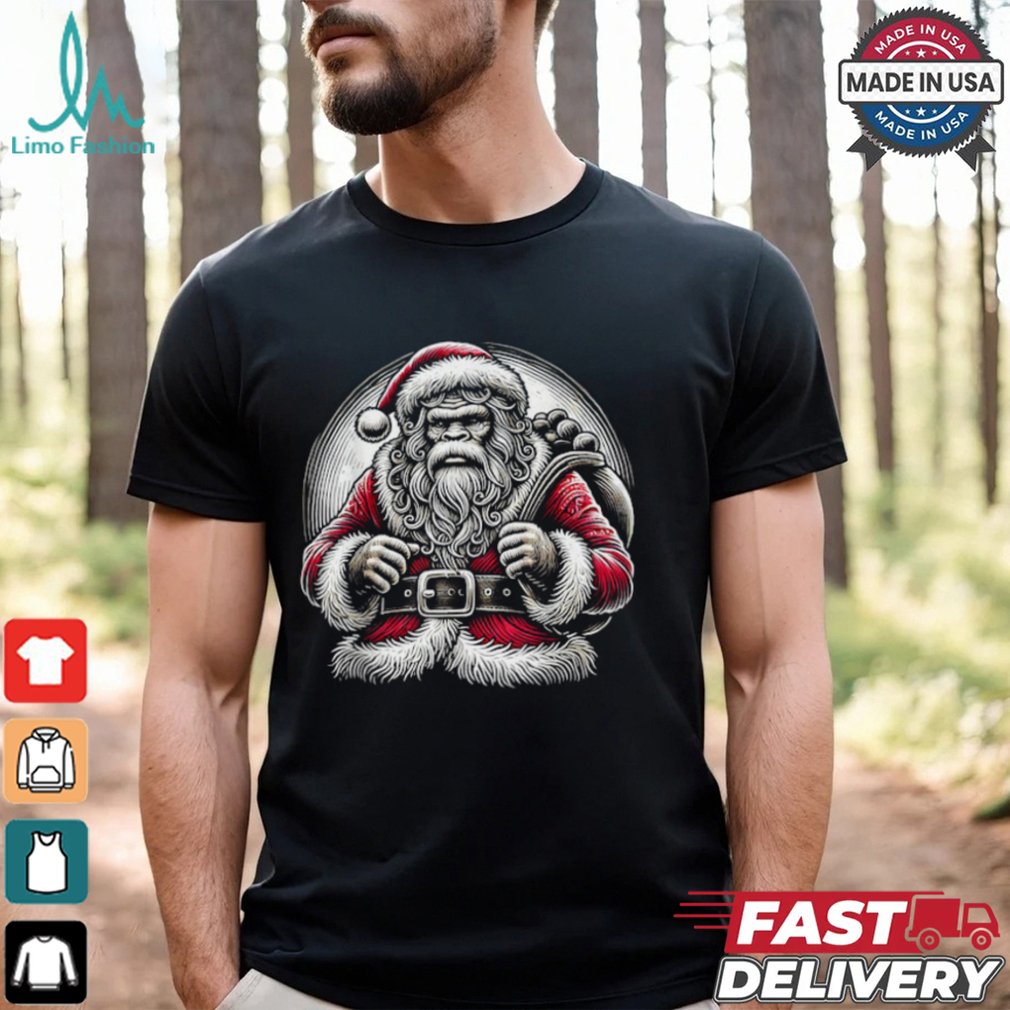 Bigfoot Sasquatch Santa Claus Christmas T Shirt Recovered Bigfoot Sasquatch Santa Claus Christmas T Shirt Recovered