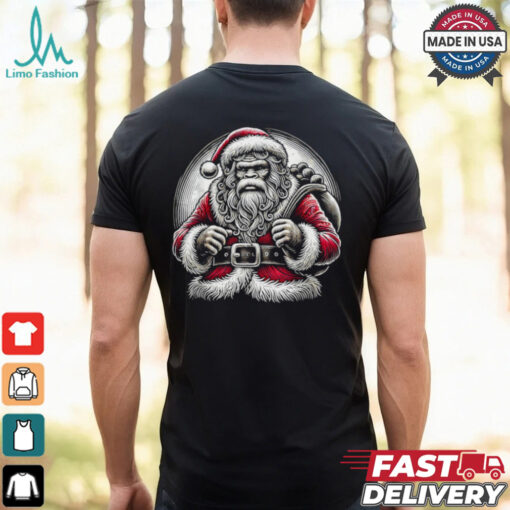Bigfoot Sasquatch Santa Claus Christmas T Shirt Recovered