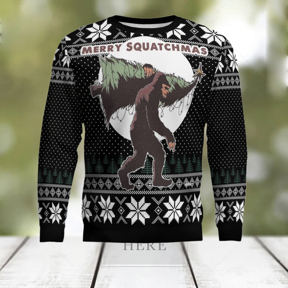 Bigfoot Squatchmas Ugly Christmas Sweater Bigfoot Squatchmas Ugly Christmas Sweater