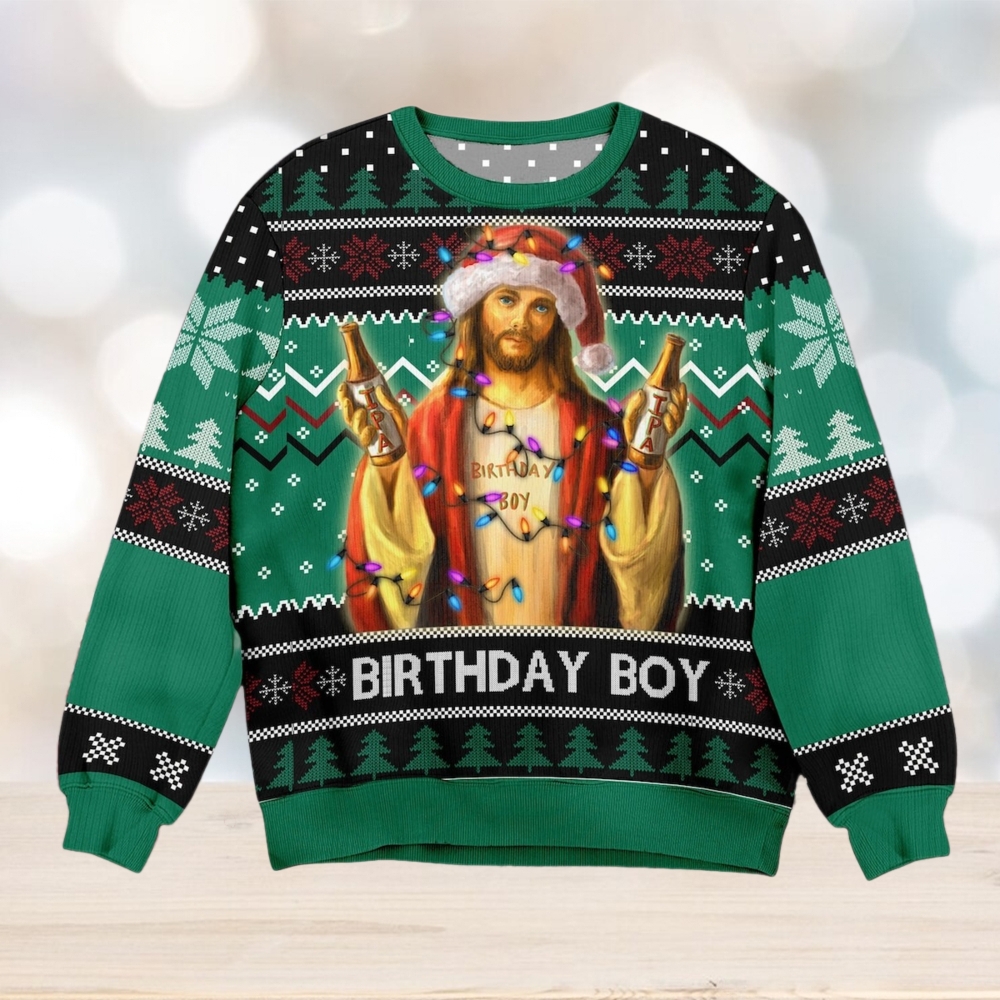 Birthday Boy Jesus Ugly Christmas Sweater Unisex Birthday Boy Jesus Ugly Christmas Sweater Unisex