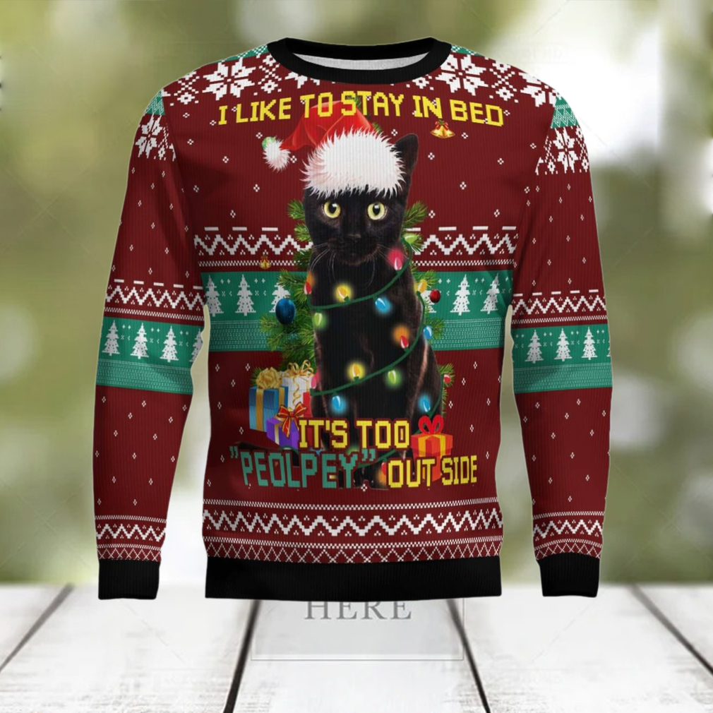 Black Cat Like Stay To In Bed Xmas Ugly Christmas Sweater Black Cat Like Stay To In Bed Xmas Ugly Christmas Sweater