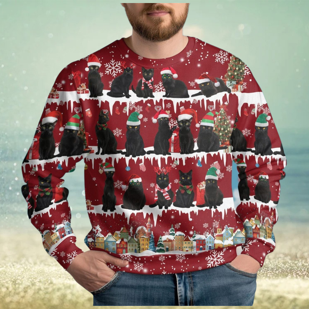 Black Cats Ugly Christmas Sweater Black Cats Ugly Christmas Sweater