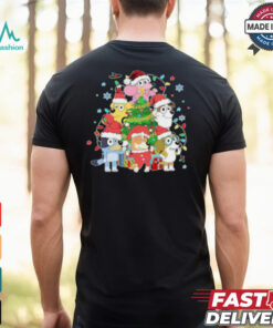 Bluey Dog Family Christmas Cartoon Tee