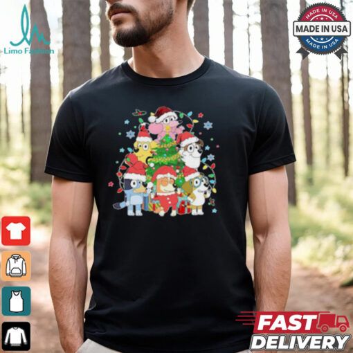 Bluey Dog Family Christmas Cartoon Tee