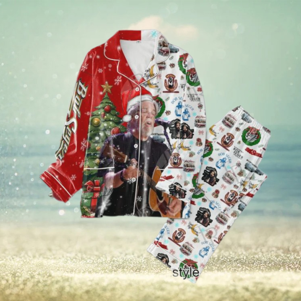 Bob Seger Merry Christmas Button Down Pajamas Set Bob Seger Merry Christmas Button Down Pajamas Set