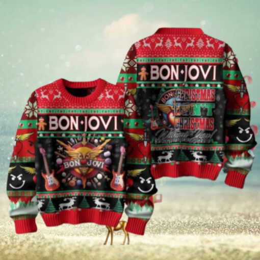 Bon Jovi Christmas Is Not Christmas Without You Chirstmas Gifts 2024 Xmas For Family And Friends Ugly Sweater