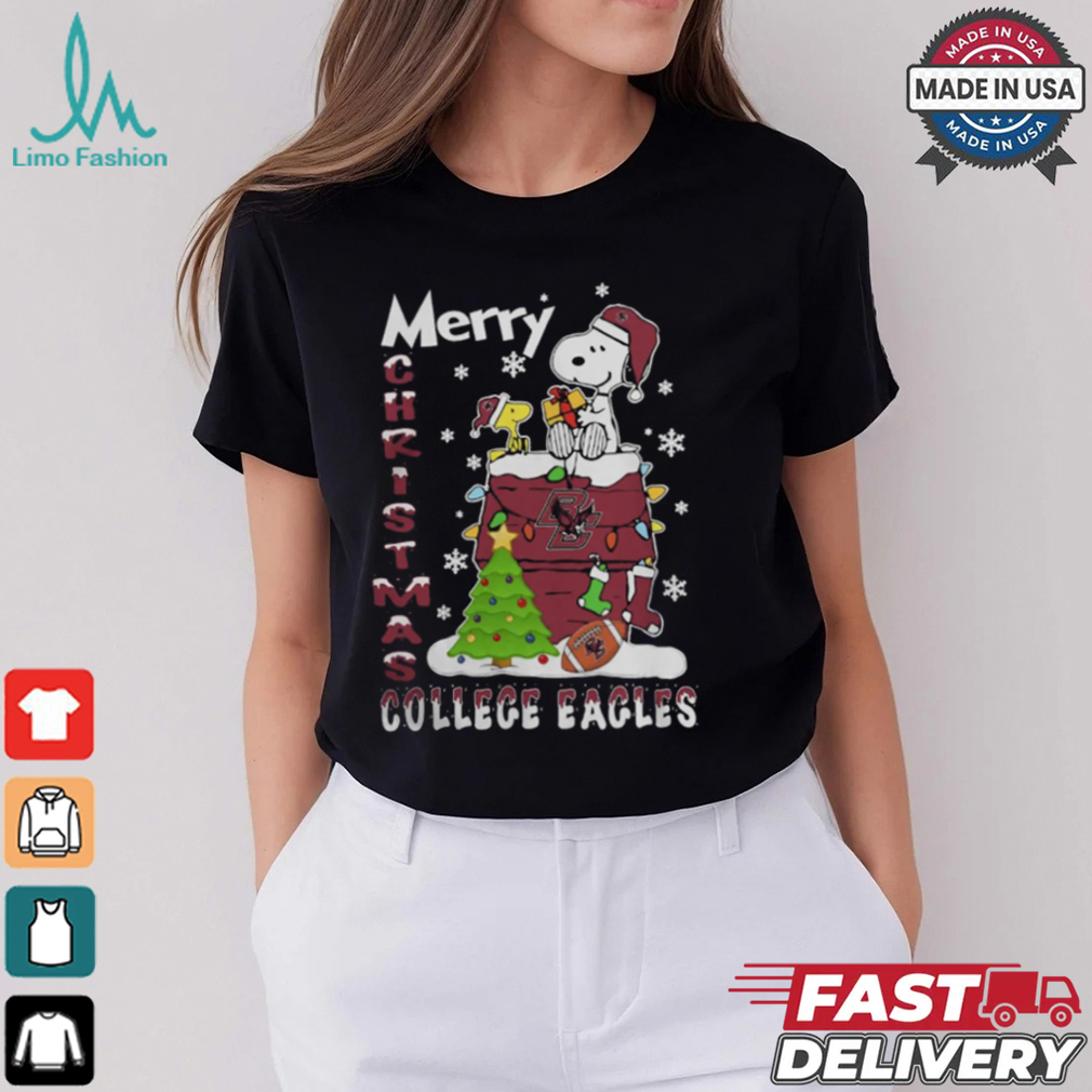 Boston College Eagles Snoopy And Woodstock Merry Christmas Shirt Boston College Eagles Snoopy And Woodstock Merry Christmas Shirt