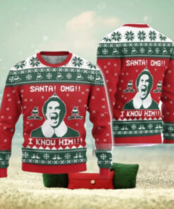 Buddy Elf Christmas Sweater, Omg Santa I Know Him Ugly Sweater