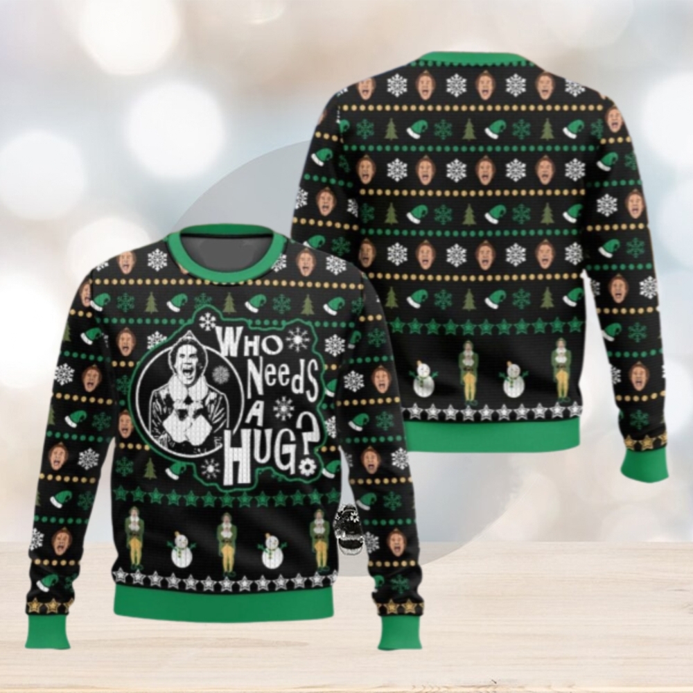 Buddy The Elf Christmas Ugly Sweater, Elf Who Need A Hug Sweatshirt Buddy The Elf Christmas Ugly Sweater, Elf Who Need A Hug Sweatshirt